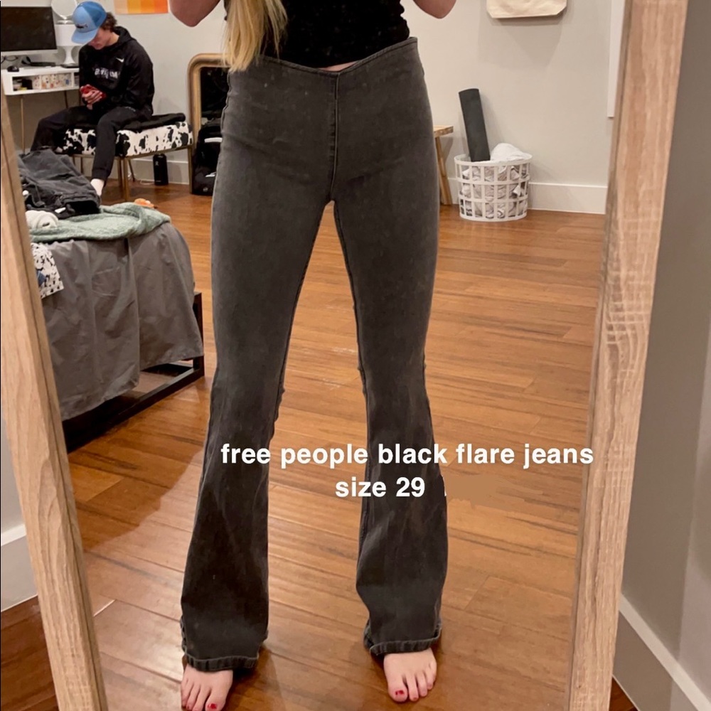 Free People Black Flare Jean